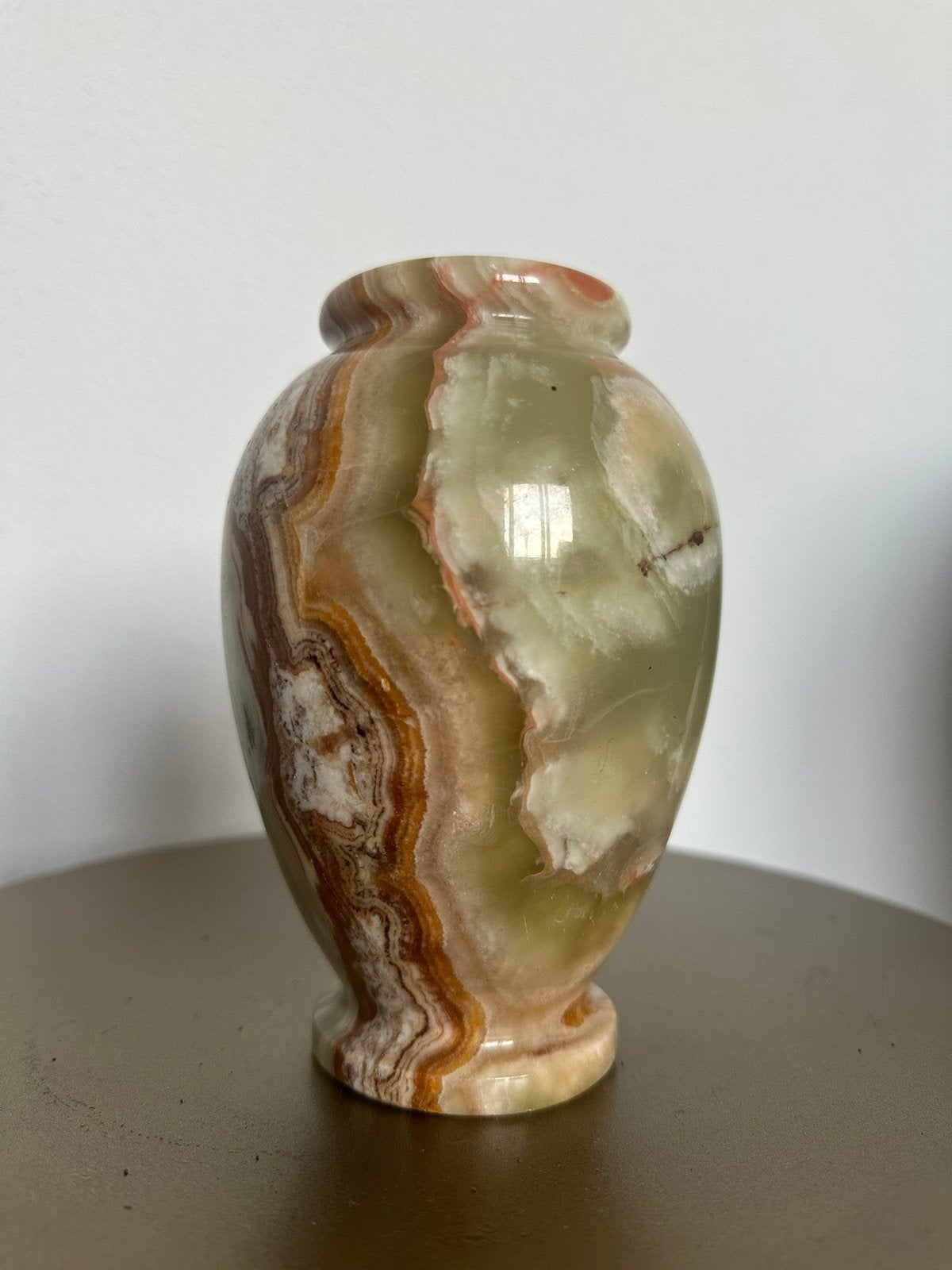Onyx vaasje, Ophalen of Verzenden, Vaas, Groen, Steen/keramiek