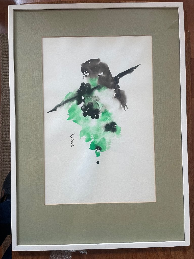 waterverf schilderij oosters, Aquarel, Passe-partout, Papier/karton, Ophalen of Verzenden