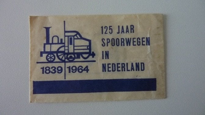 NS suikerzakje 125 jaar Spoorwegen 1839-1964, Ophalen, Gebruikt, Trein, Overige typen