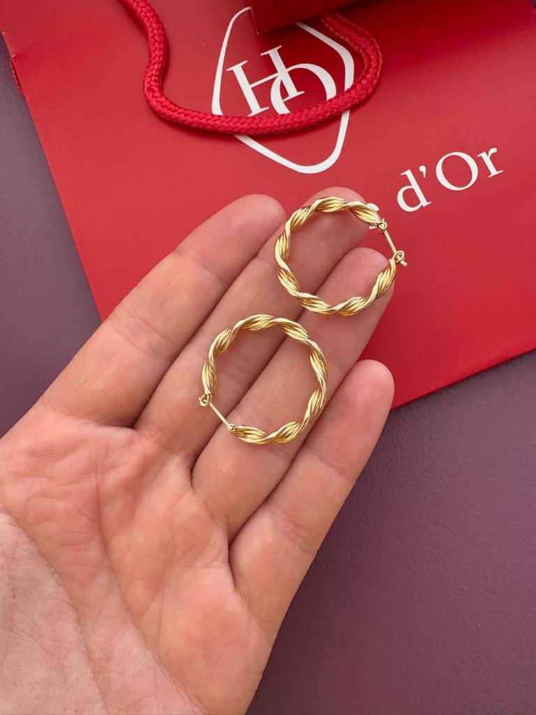 Histoire d'Or 9 Karaat Gouden Creolen - 3 gram - 3 cm, Hangers, Ophalen of Verzenden, Zo goed als nieuw, Goud