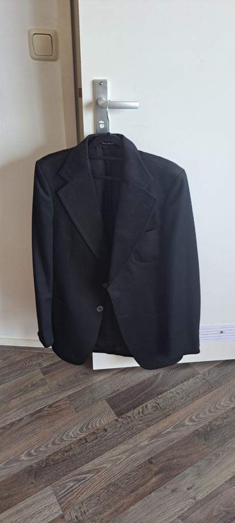 Vintage pak zwart met schoudervullingen, Ophalen of Verzenden, Gedragen, Zwart