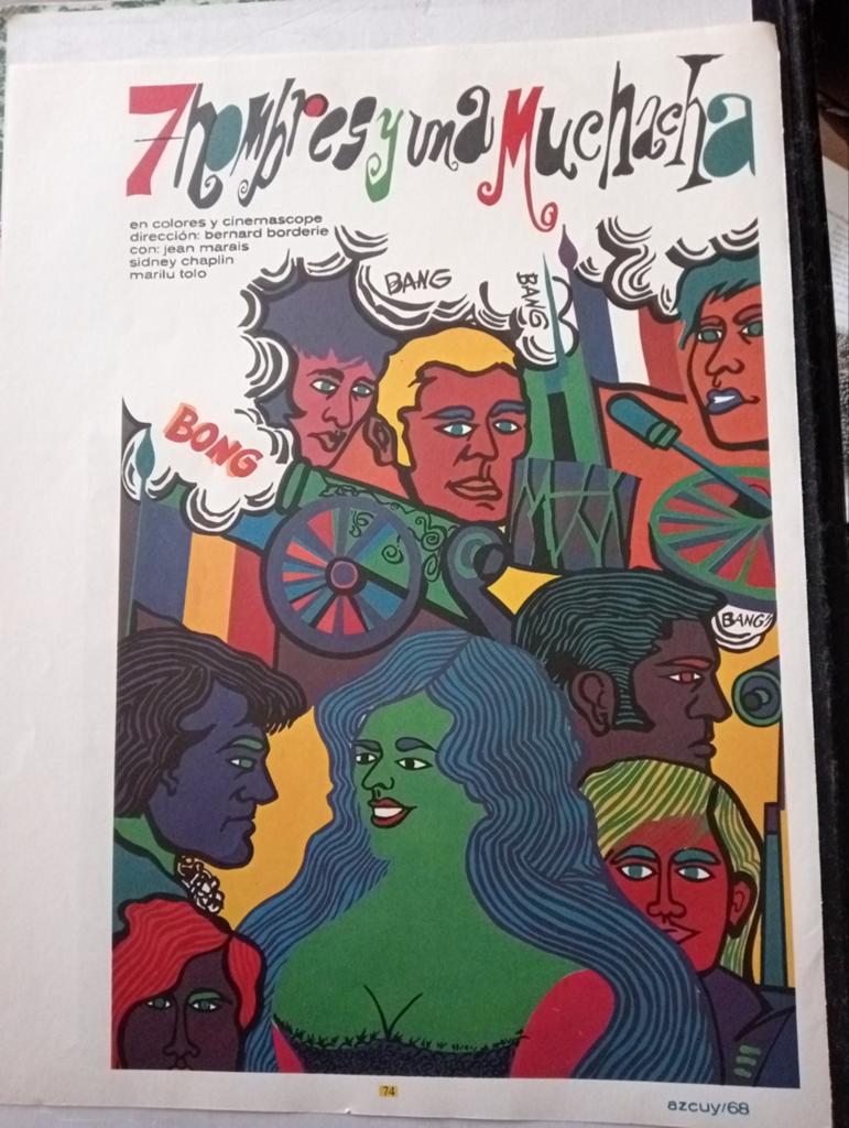 Pop Art film affiche Cuba 1970, Verzamelen, Ophalen of Verzenden, Gebruikt, A1 t/m A3, Film en Tv