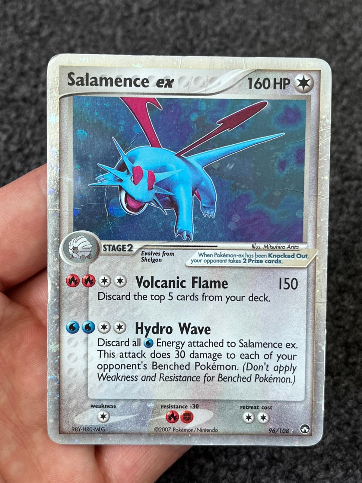 Pokémon Salamence ex holo #96 ex power keepers -Light played, Ophalen of Verzenden, Zo goed als nieuw, Losse kaart, Foil
