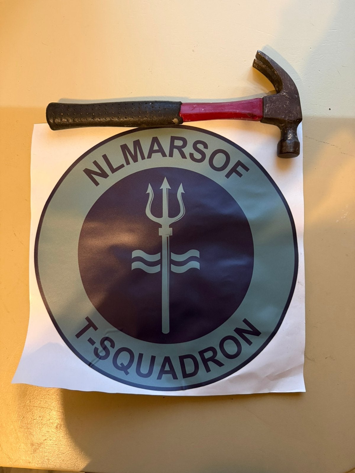 MARSOF T-SQUADRON Decal (zeer groot), Ophalen of Verzenden, Landmacht, Nederland, Embleem of Badge