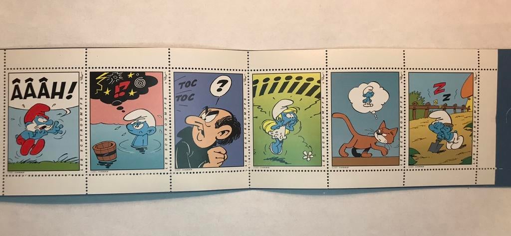 Originele Smurfen postzegel-/stickerset uit 1995, Ophalen of Verzenden, Gebruikt, Verschillende Smurfen, Overige typen