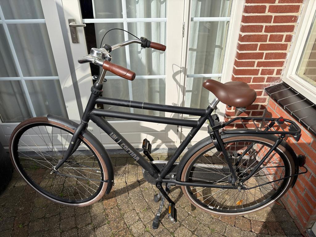 Cortina U4 Transportfiets Heren Zwart, Overige merken, Gebruikt, Velgrem, Versnellingen