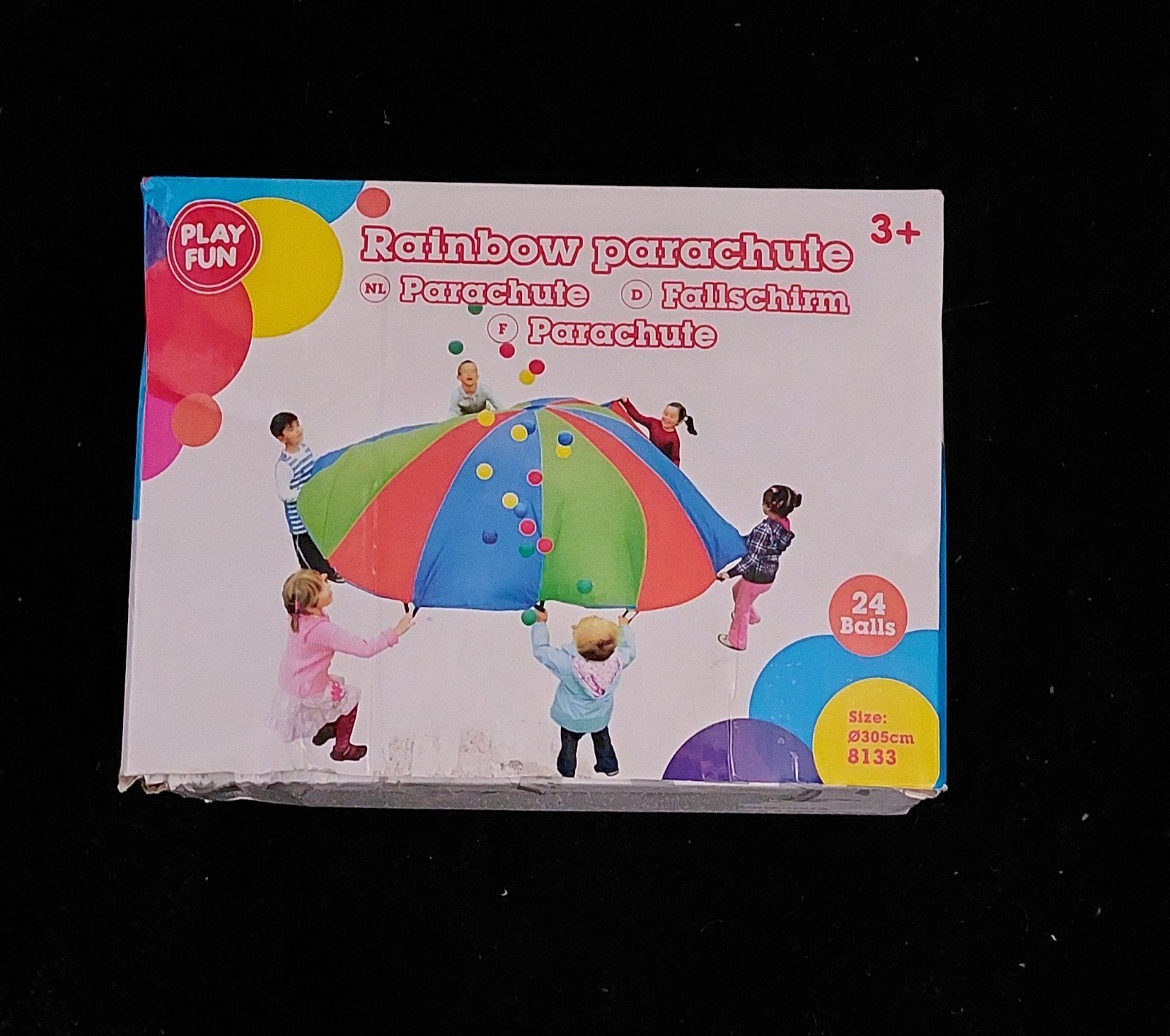 Rainbow Parachute Speelkleed met 24 Ballen - 305cm, Ophalen
