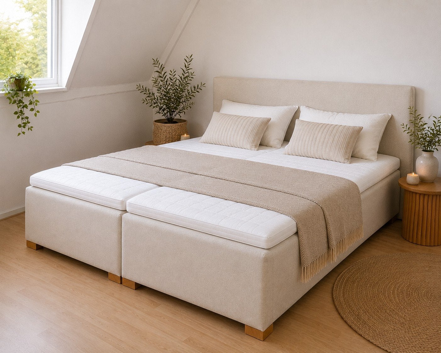 Swiss Sense boxspring 160x210 cm compleet, Gebruikt, Moder/landelijk, Tweepersoons, Ophalen of Verzenden
