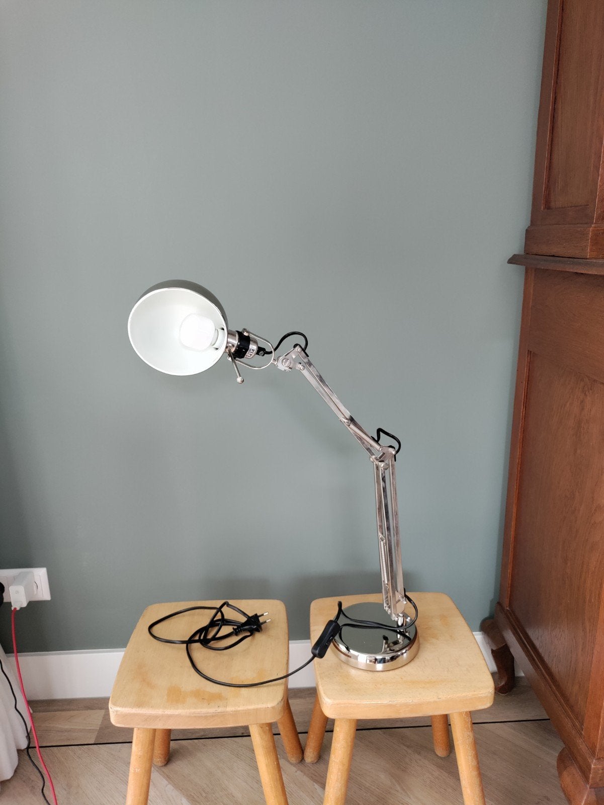 IKEA Forsa bureaulamp, zilverkleurig, verstelbaar, Ophalen, Gebruikt, Modern, Industrieel, Metaal