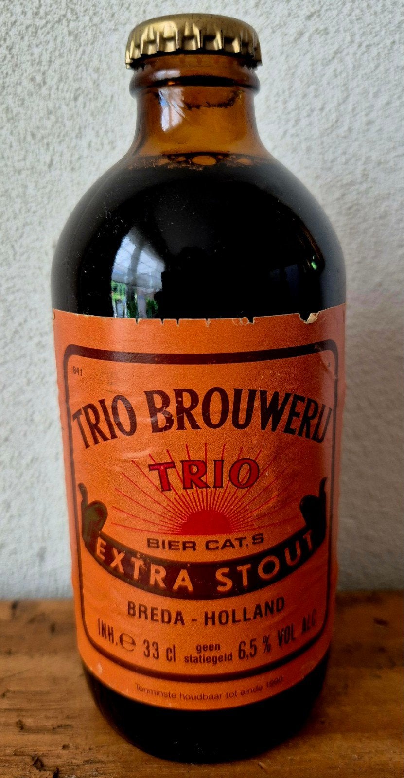 1990 volle fles Extra STOUT bier TRIO brouwerij BREDA NL, Ophalen of Verzenden, Zo goed als nieuw, Flesje(s), Overige merken