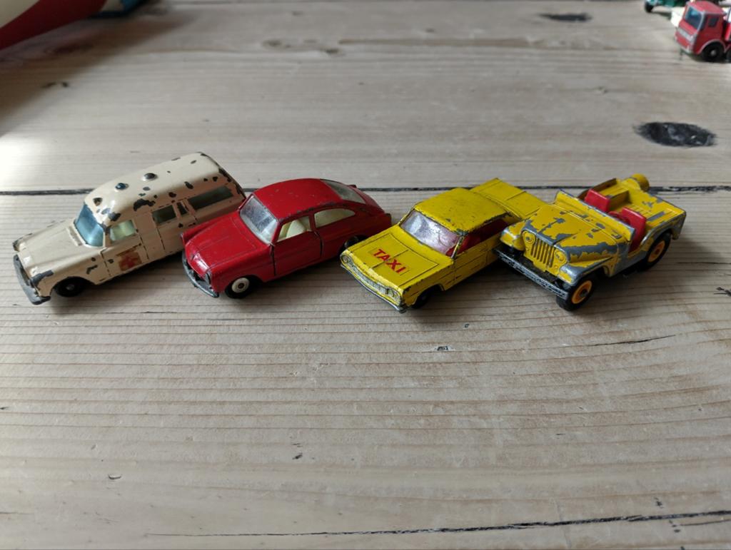 Matchbox Lesney Vintage Auto's - Set van 4, Ophalen of Verzenden, Gebruikt, 1:5 t/m 1:8, Auto