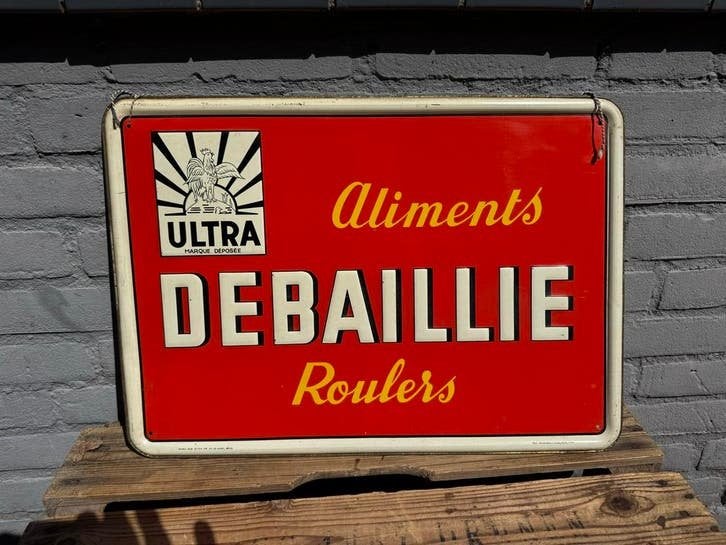 Vintage Reclamebord "Aliments Debaillie Roulers", Reclamebord, Gebruikt, ., Ophalen of Verzenden
