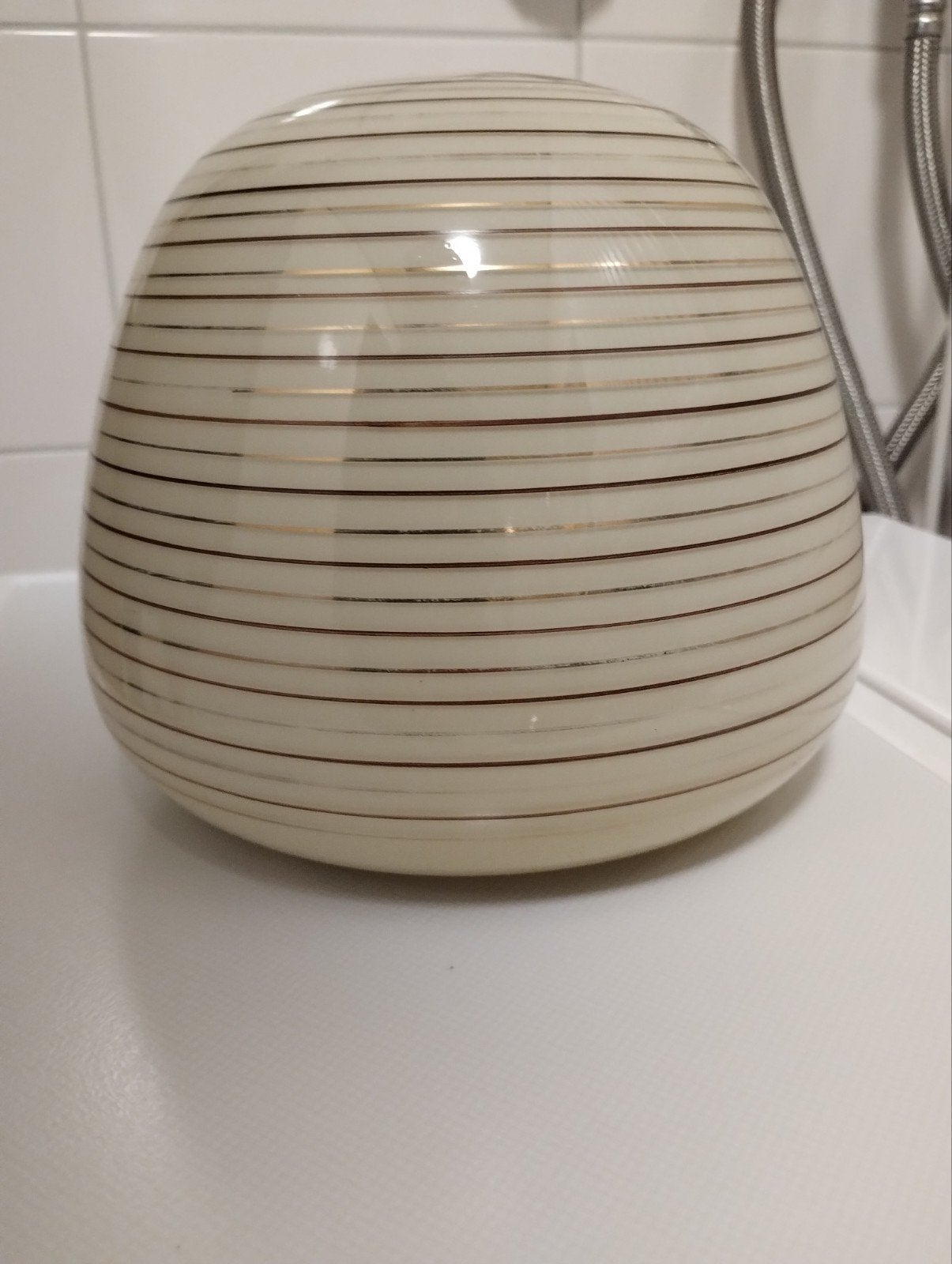 Vintage jaren vijftig Philips plafond lamp met Brüne glas, Ophalen of Verzenden