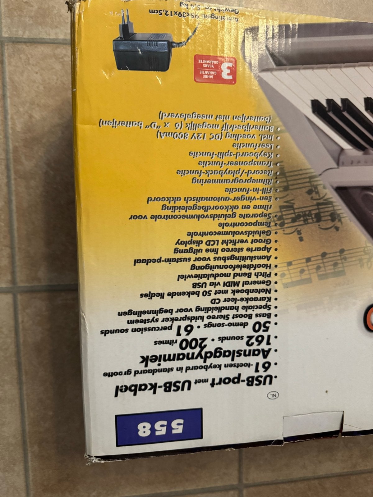 Keyboard met 61 toetsen en aanslagdynamiek, 61 toetsen, Nieuw, Aanslaggevoelig, Ophalen