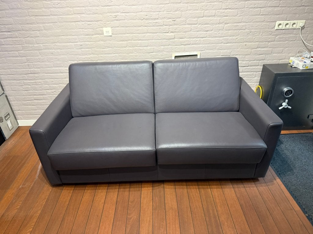 Lederen Slaapbank 145x200 Hoogwaardige kwaliteit comfortabel, Ophalen, Tweepersoons, Zo goed als nieuw, Overige maten