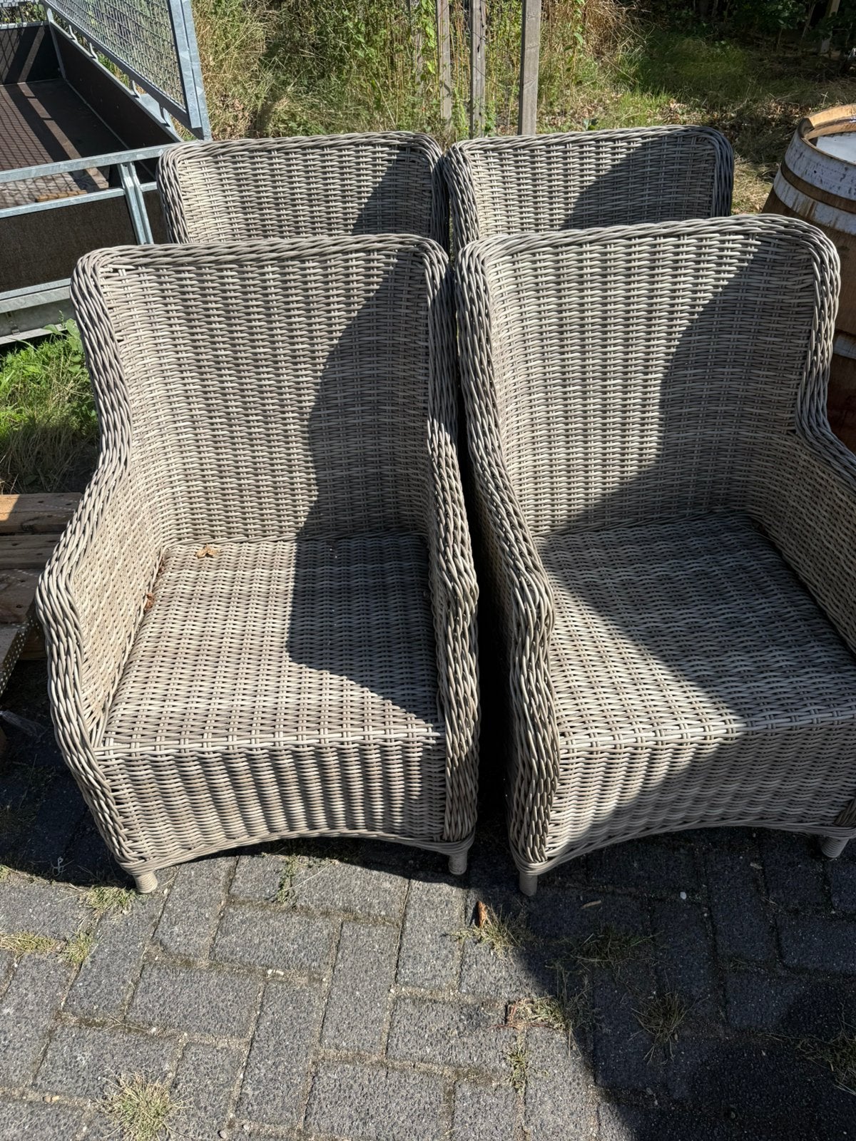 Mooie tuinset 4 stoelen, Ophalen, Zo goed als nieuw, Kunststof