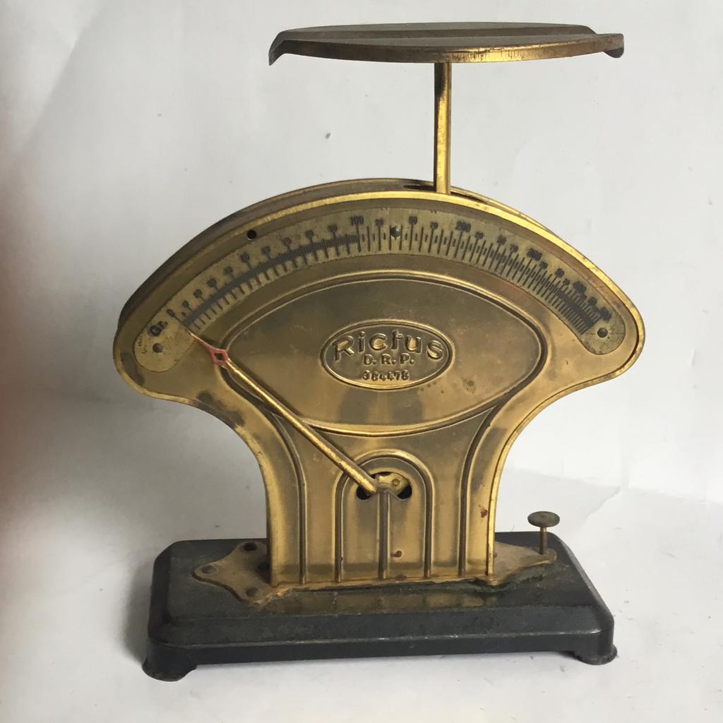 Art Deco post weegschaal merk Rictus DRP  messing 1920, Antiek en Kunst, Ophalen