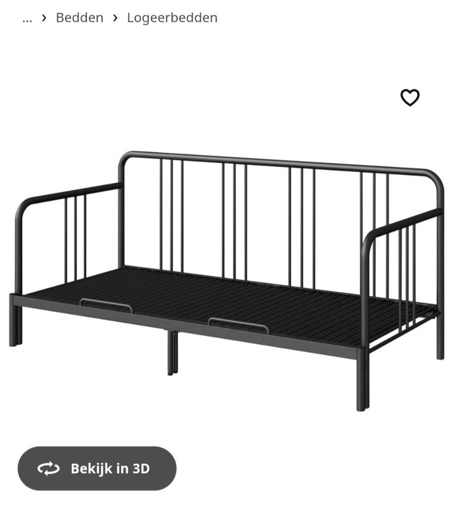 Bedbank als nieuw!, Ophalen, Zwart, Tweepersoons, Zo goed als nieuw