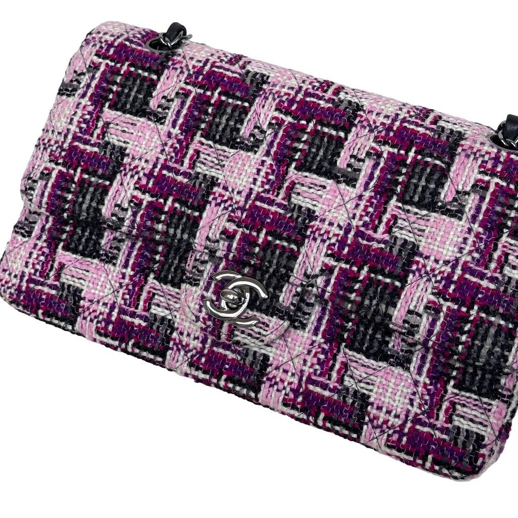 Chanel classic double flap tweed boucle tas 11.12 ruthenium image 2