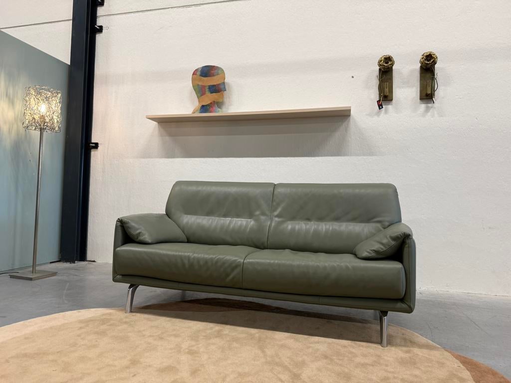 Leolux Bora Balanza Bank 2,5 zits groen leer Design l83