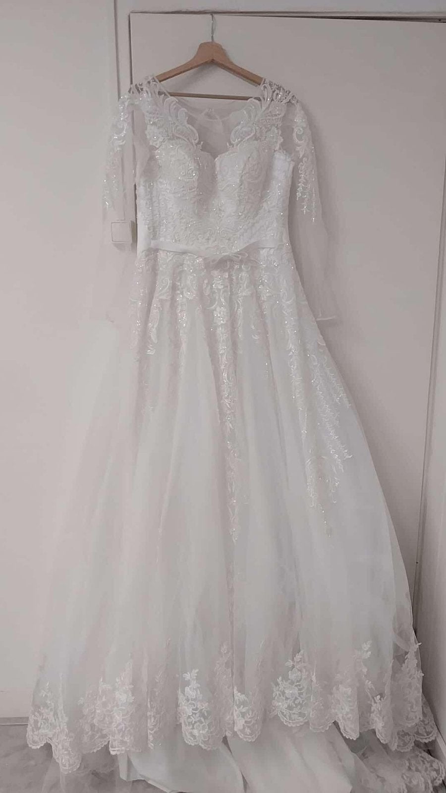 trouwjurk mermaid ballroom A line, Ophalen of Verzenden, Zo goed als nieuw, Wit, Trouwjurk