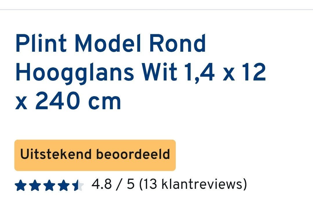 Hoge witte plinten , 16 stuks ongebruikt., Nieuw, Ophalen of Verzenden, Mdf, 200 tot 250 cm