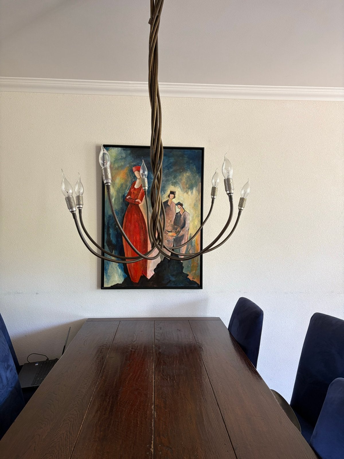 Tom Kater hanglamp, 7 armen - flexibel en dimbaar, Ophalen, Zo goed als nieuw, Metaal