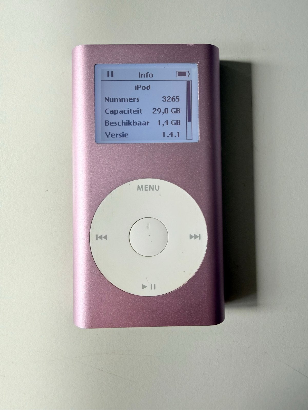 iPod mini 32GB (custom roze) met nieuwe accu, Gebruikt, Mini, ., Ophalen of Verzenden