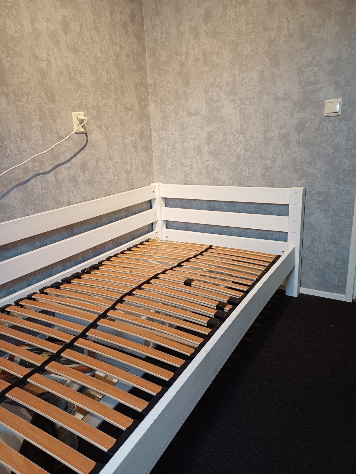 Houten 1-persoonsbed, Huis en Inrichting, Ophalen, Gebruikt, 90 cm, Eenpersoons