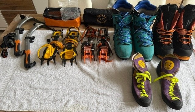 Te koop diverse (nieuwe) klimsport materialen