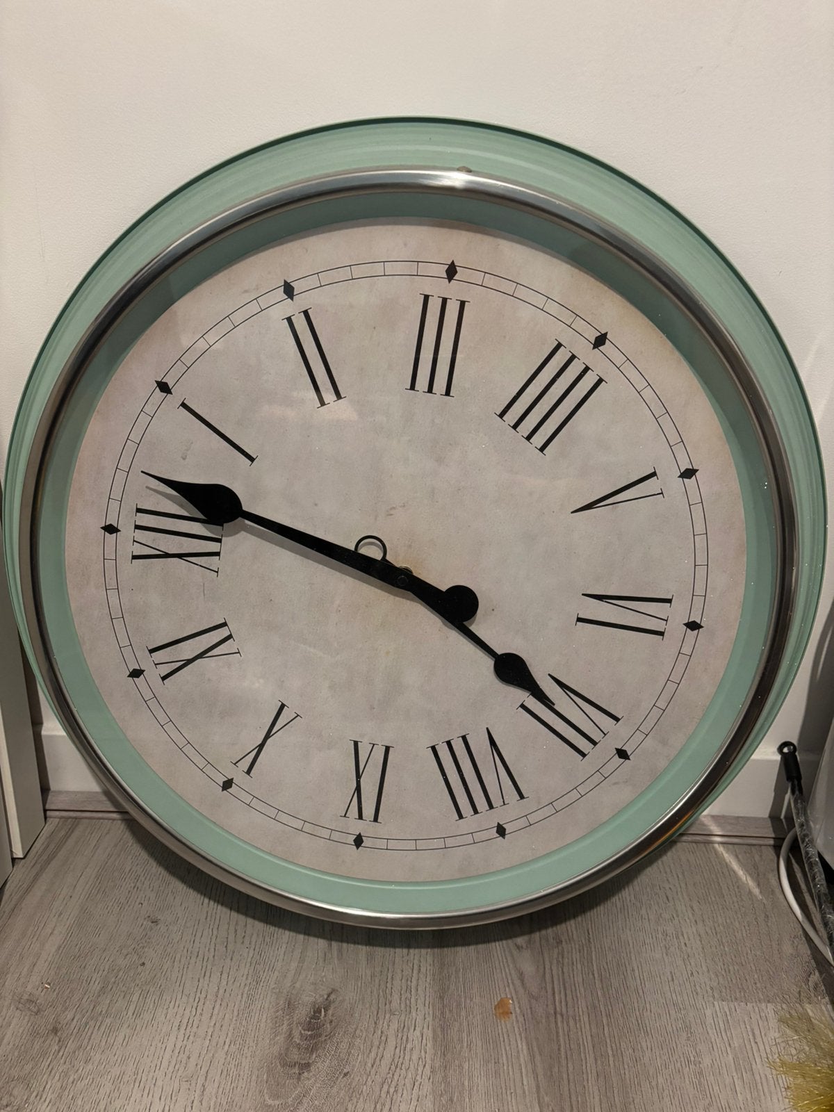 Ikea Turquoise wandklok, Ophalen of Verzenden, Zo goed als nieuw, Wandklok