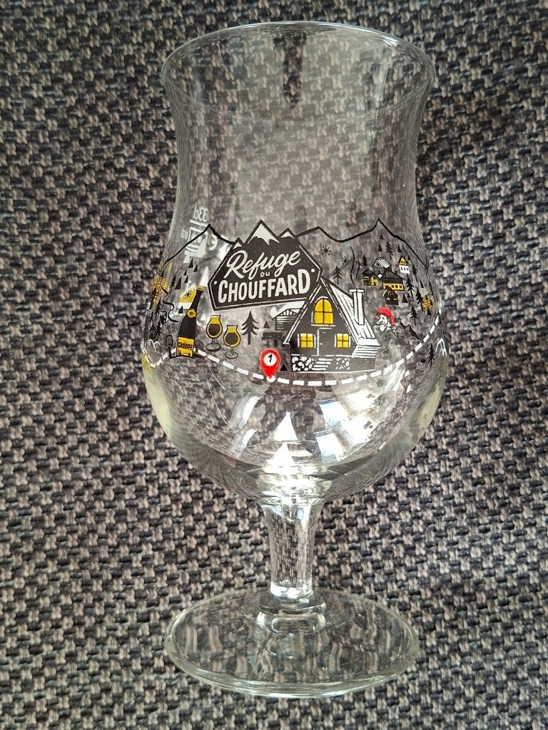 La Chouffe bier glas Refuge nr 1 m25, Verzamelen, Ophalen of Verzenden, Zo goed als nieuw, Glas of Glazen, Overige merken
