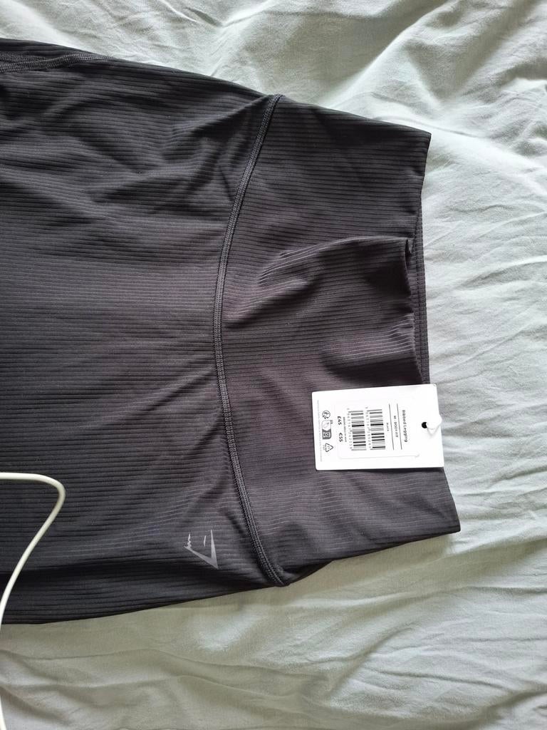 Nieuwe Gymshark Ribbed Legging - Zwart met prijskaartje, Maat 38/40 (M), Zwart, Nieuw, Ophalen of Verzenden