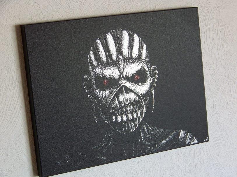 Iron Maiden Handgesneden Eddie ... Gravure, Ophalen of Verzenden