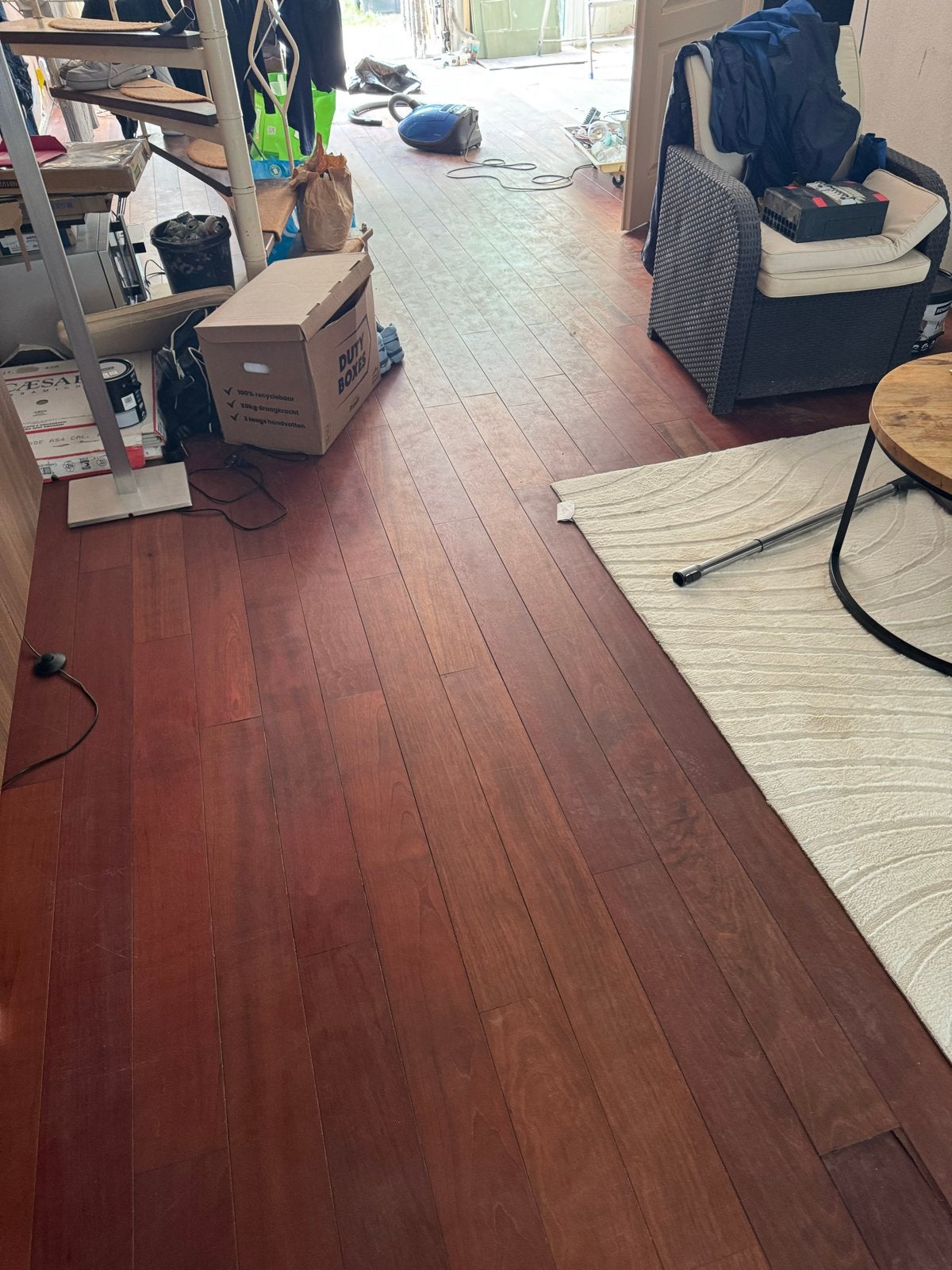 Jatoba massief houten vloer - Park-Clic, Ophalen, Gebruikt, 50 tot 150 cm, Vloerdelen of -planken