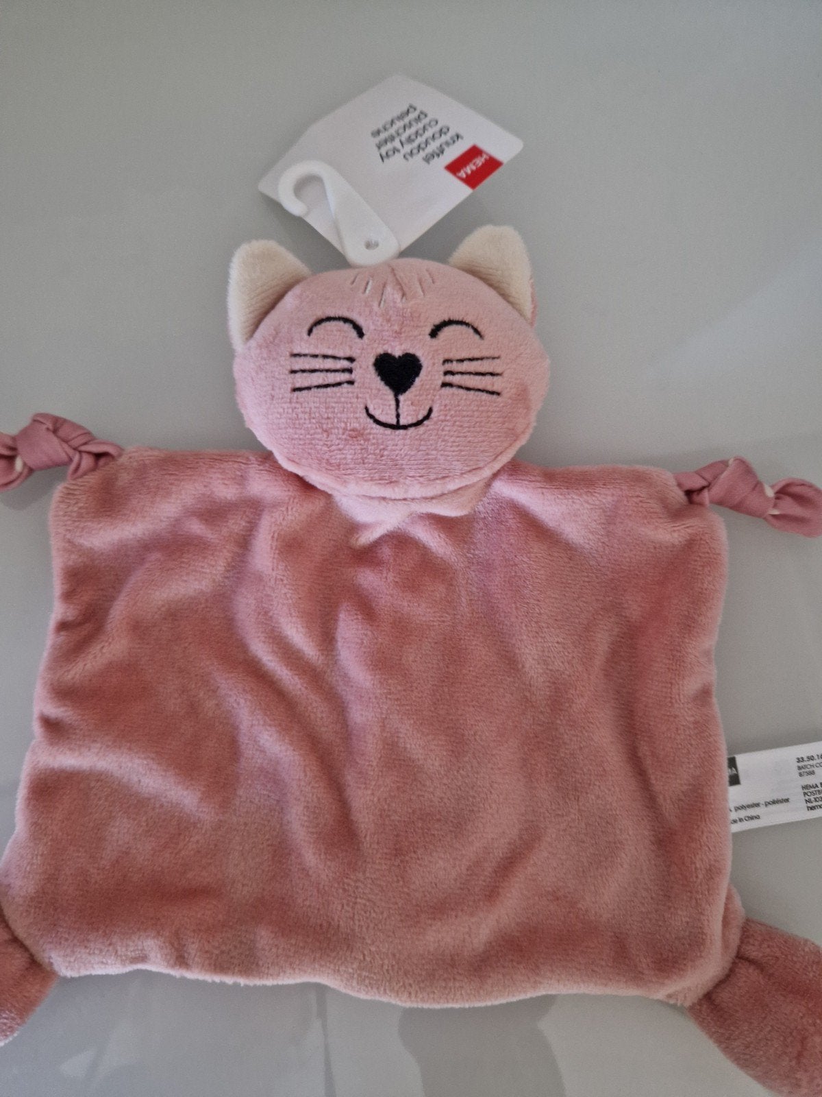 hema poes knuffeldoek nieuw met kaartje, Kinderen en Baby's, Hema, Nieuw, Ophalen of Verzenden, Kat