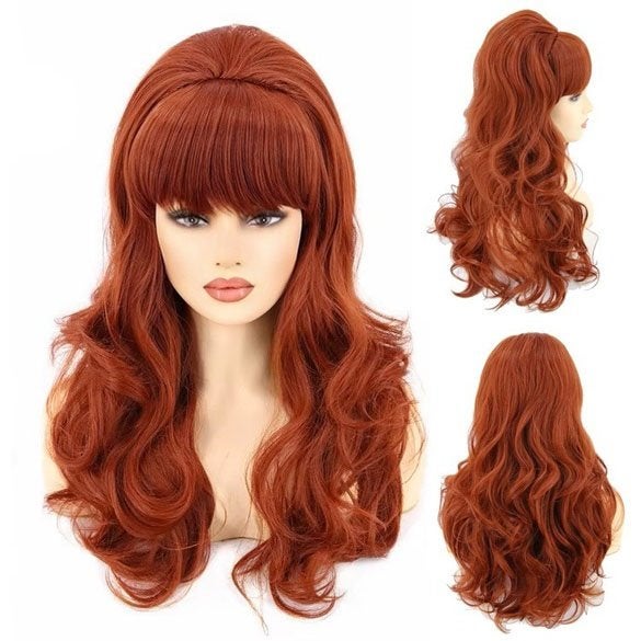Peggy Bundy pruik rood lang krullend haar, Verzenden, Nieuw, Pruik of Haarverlenging