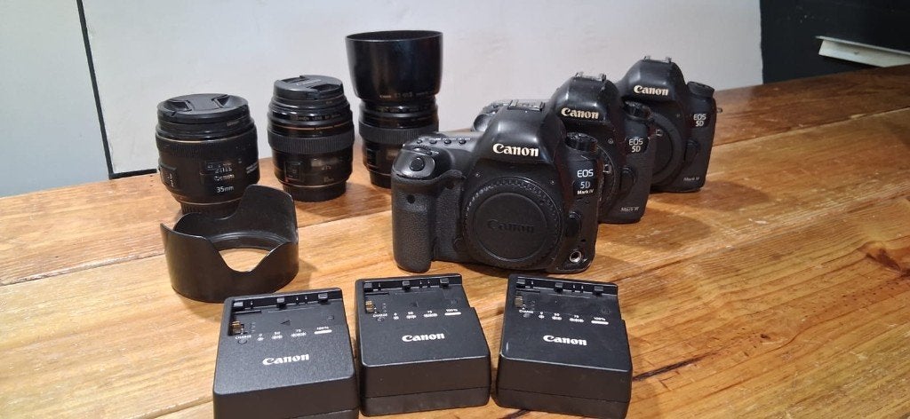 Canon 5D SET (Mark IV & Mark III) incl. lenzen en toebehoren, Ophalen, Gebruikt, Spiegelreflex, Canon