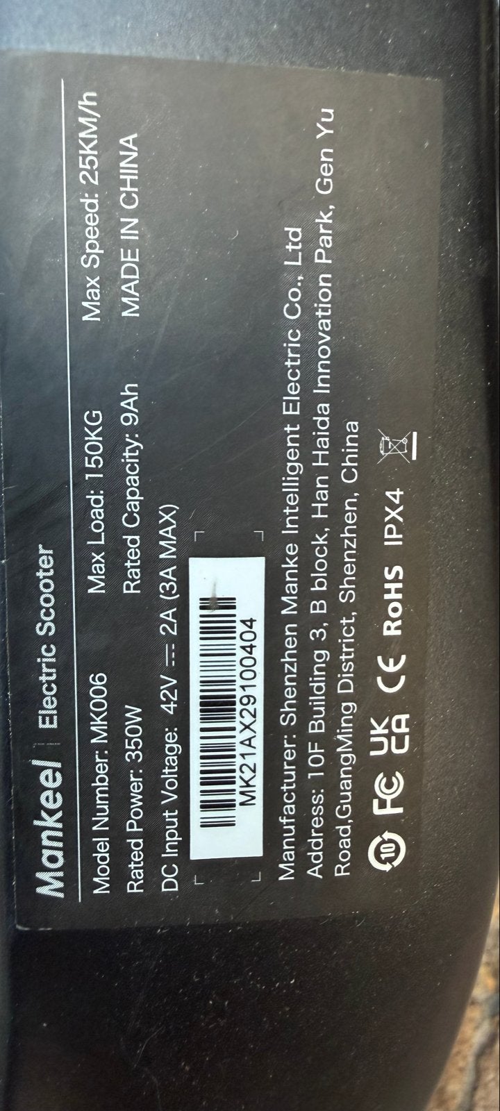 2 Mankeel MK006 Elektrische Step - 25km/u, 350W, Fietsen en Brommers, Steps, Ophalen of Verzenden, Gebruikt, Elektrische step (E-scooter)