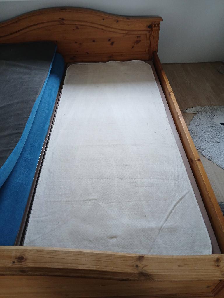 grenen tweepersoonsbed, Ophalen, Nostalgisch. Romantisch, Overige kleuren, 210 cm