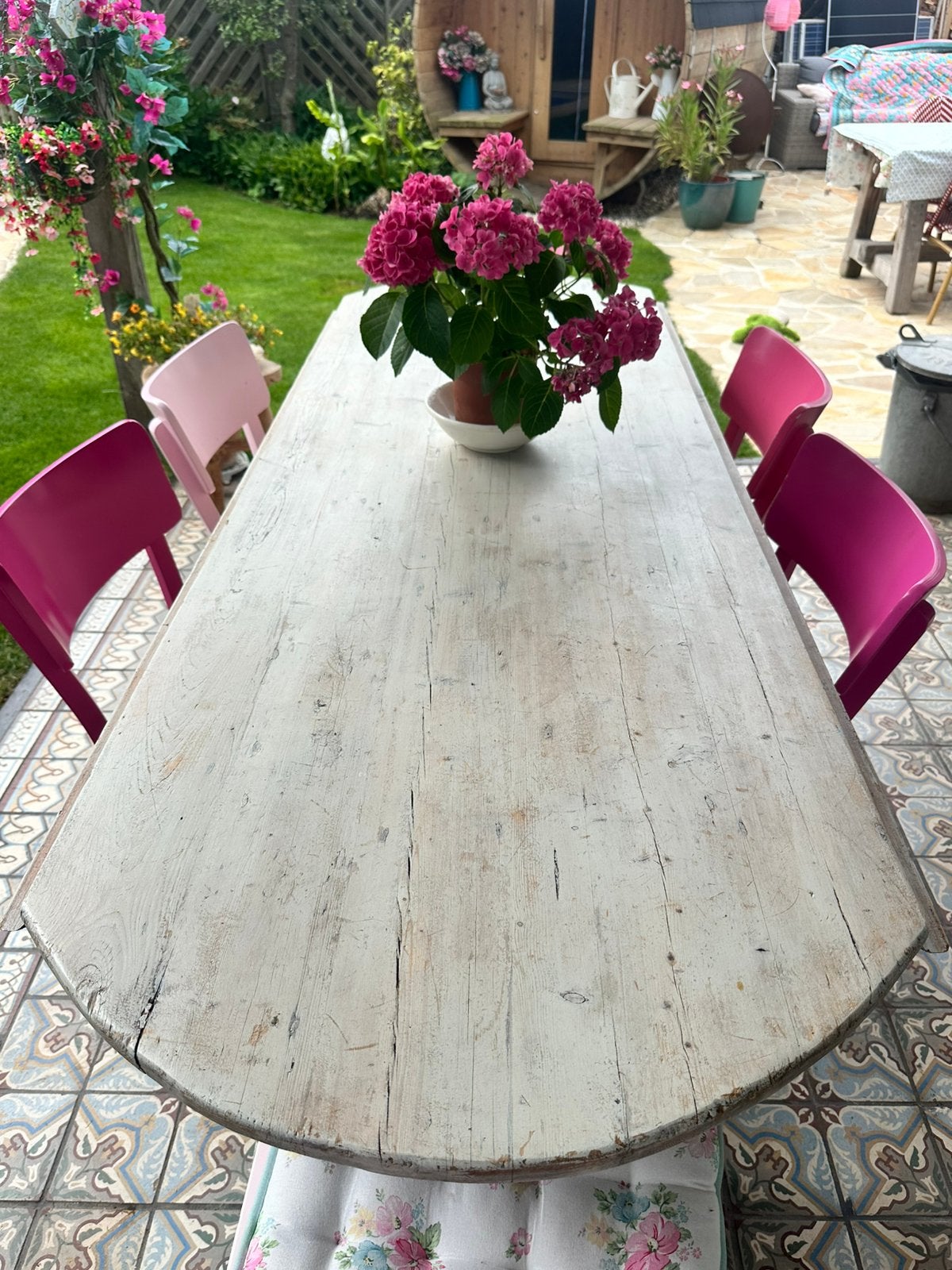 Brocante ovale inklap tafel, Ophalen