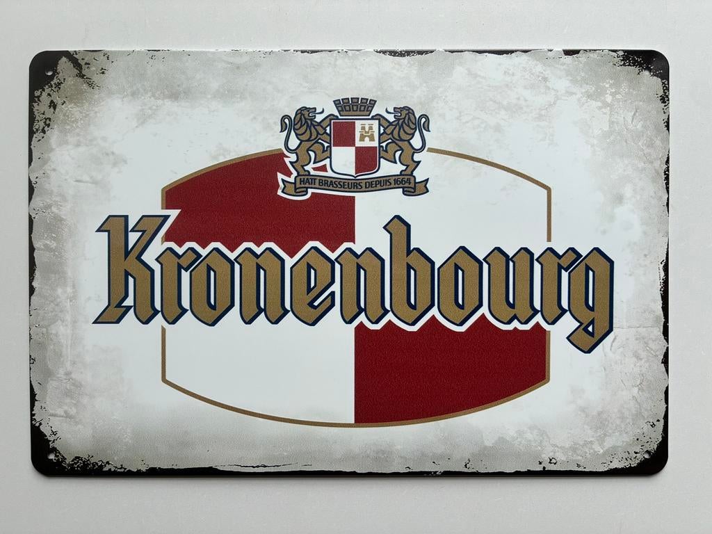 kronenbourg Metalen wandbord 20x30cm - Vintage mancave retro, Verzenden, Nieuw