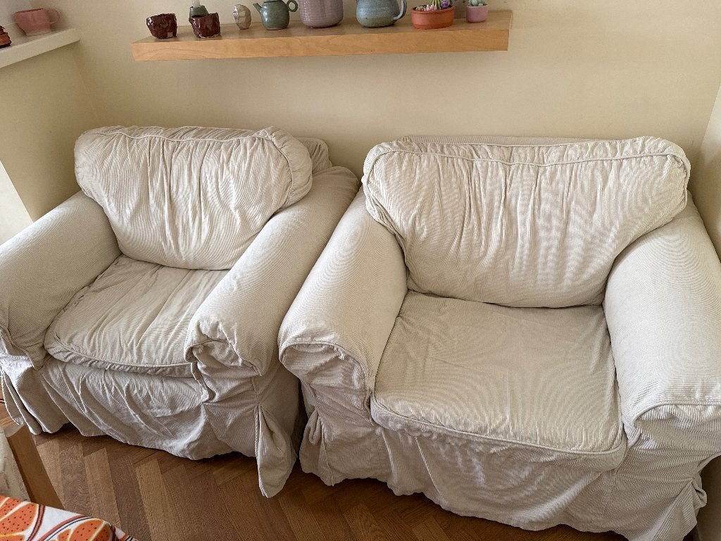 Two armchairs in good condition, Ophalen, Gebruikt, Twee, Wit