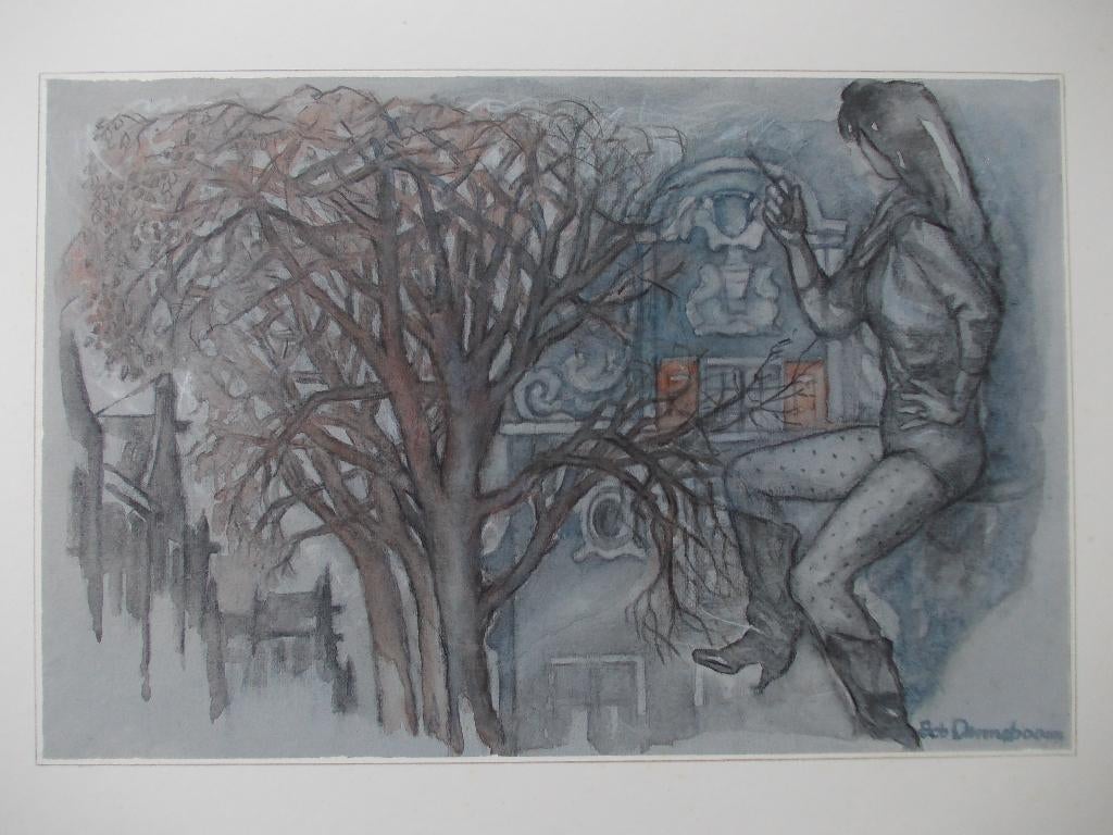 Schilderij "Rokende prostituee op de Amsterdamse Wallen", Ophalen of Verzenden