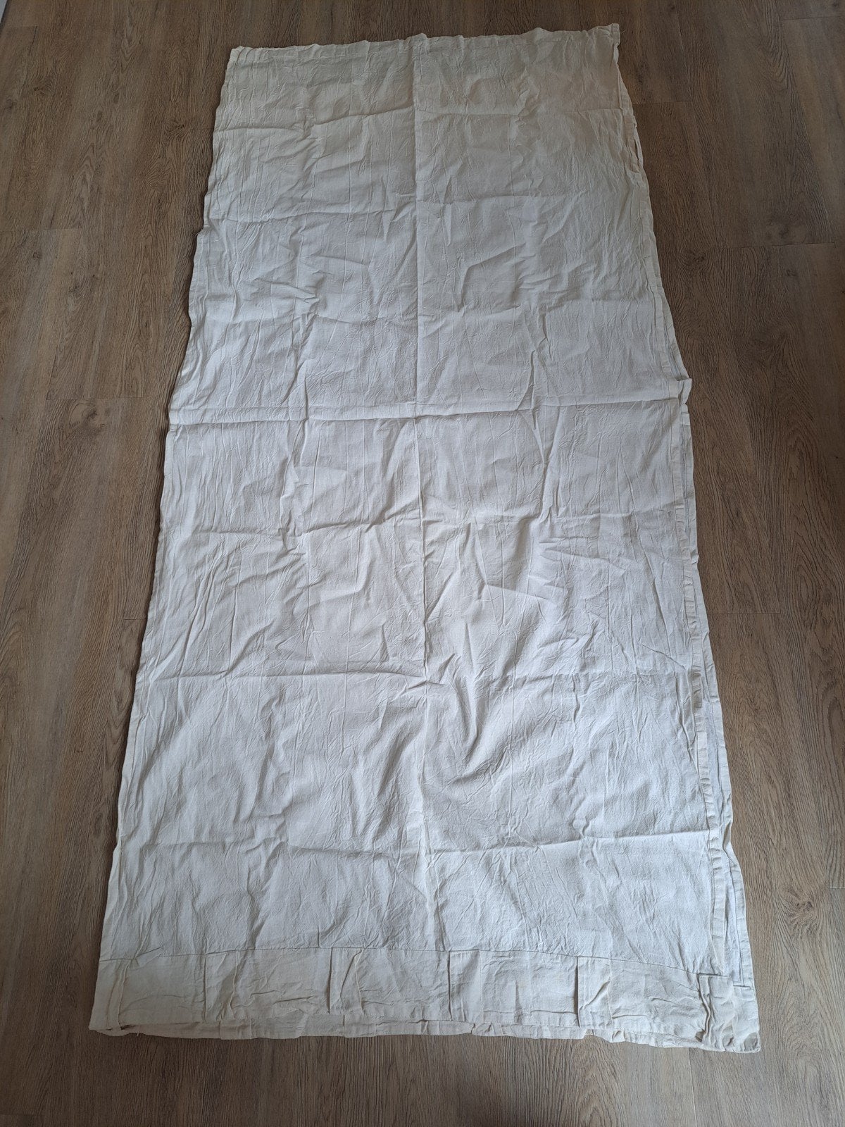 2 banen gordijn met lussen, linnenlook, 93 cm, Gebruikt, 210 cm, Ophalen of Verzenden