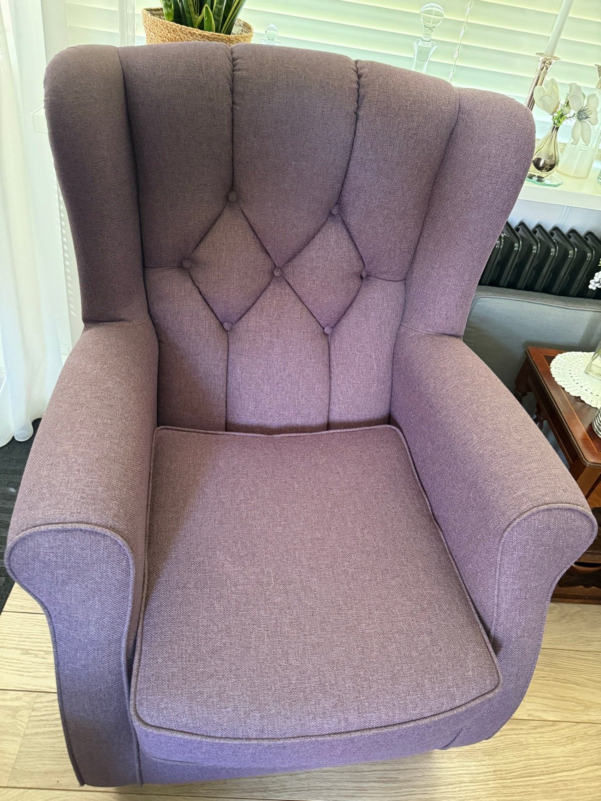 Comfortabele paarse fauteuil - Zo goed als nieuw, Ophalen, Zo goed als nieuw, Stof, 75 tot 100 cm