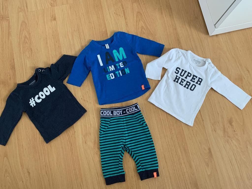 Newborn - 4 stoere kleertjes voor de kleine man - maat 50, Kinderen en Baby's, Babykleding | Maat 50, Newborn, Ophalen of Verzenden