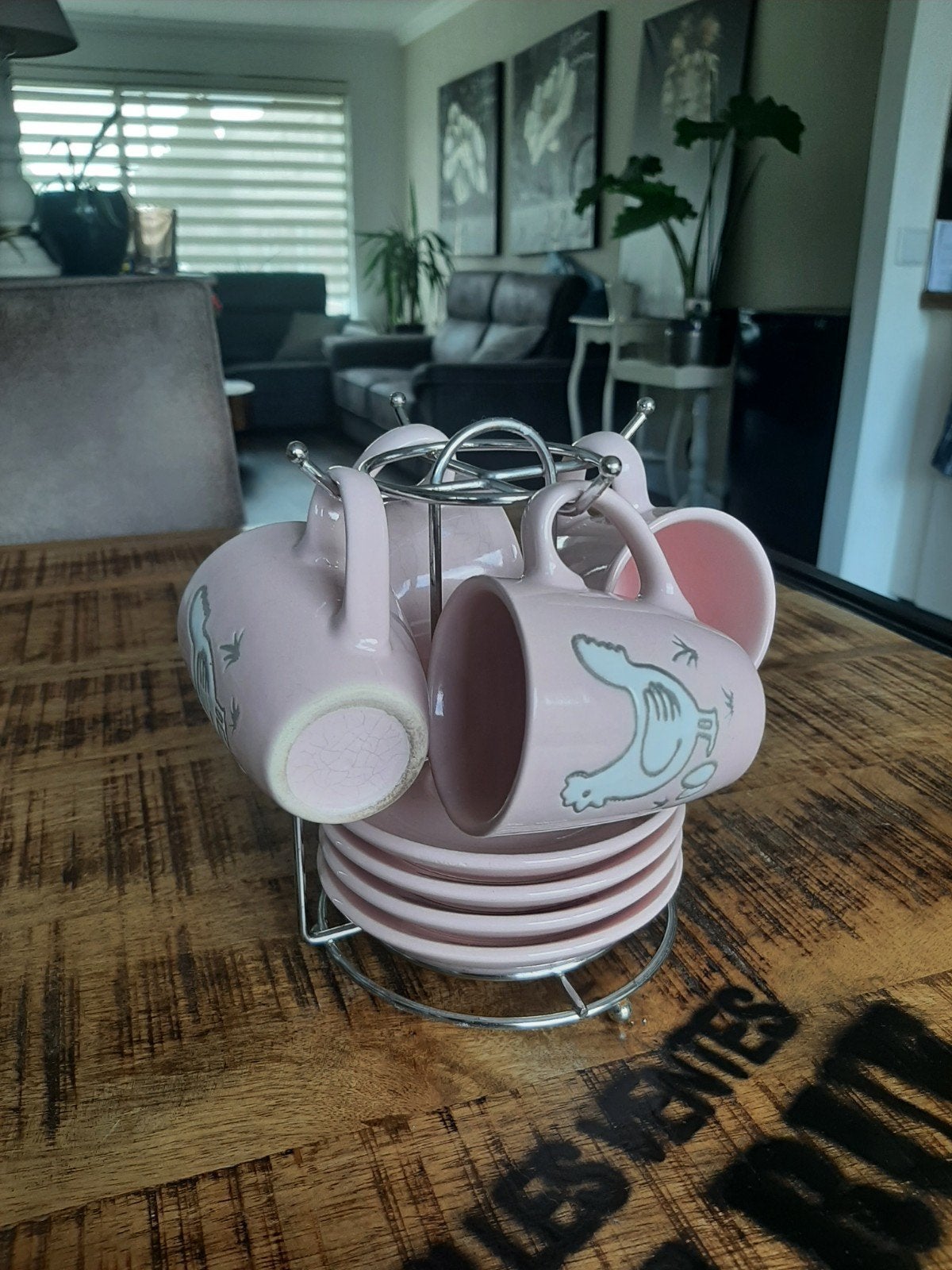 Leuk rek met roze kopjes en meer 4,95 pst, Ophalen, Zo goed als nieuw