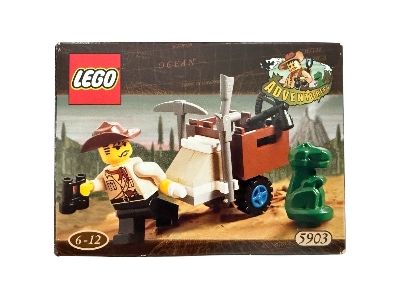 LEGO Adventures 5903 Dino Explorer (Johnny Thunder) met doos, Overige thema's, Lego, Ophalen of Verzenden, Zo goed als nieuw