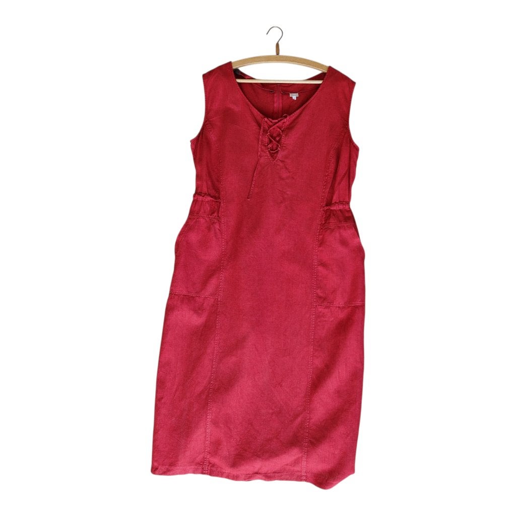 Vintage Oravais Suomi Finland rood jurk 46 Large, Oravais, Maat 46/48 (XL) of groter, Ophalen of Verzenden, ZZ